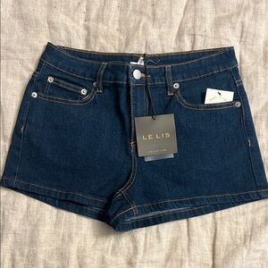Le Lis Women's Dark Blue Denim Shorts